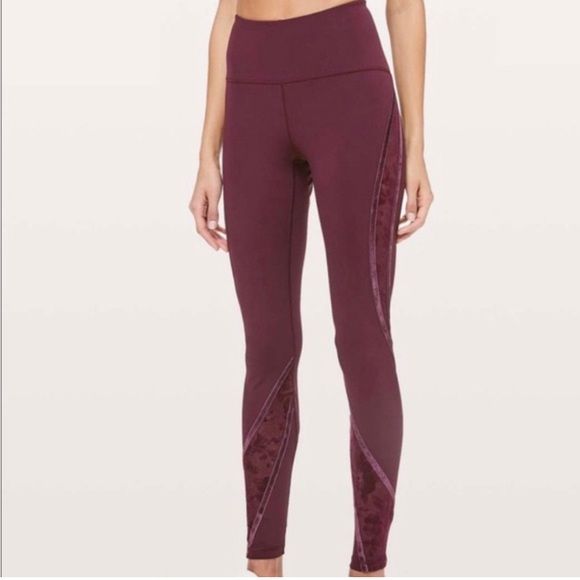 lululemon athletica Pants - Lululemon Wunder Under High-Rise Tight Flocked Scatter Floral Dark Adobe
